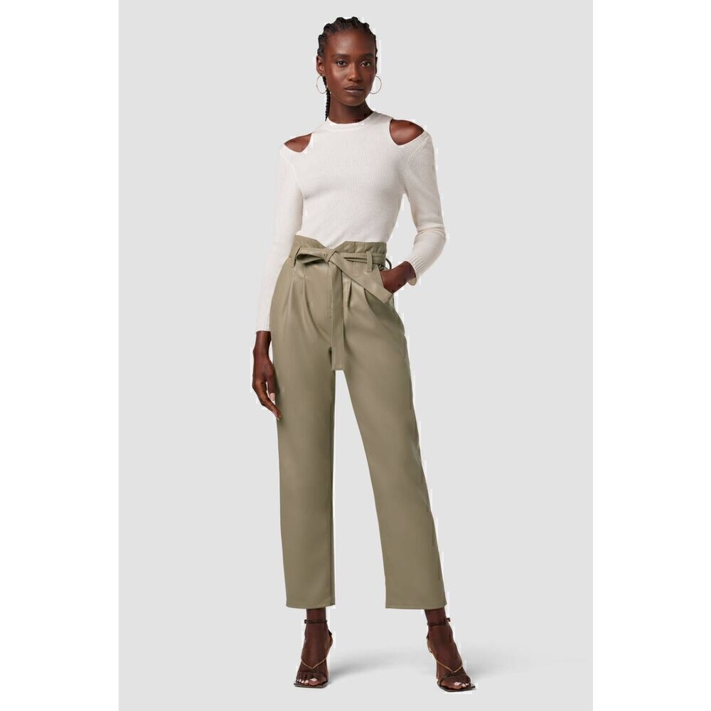 Hudson Size 29 Remi High-Rise Paper Bag Vegan Leather Ankle Pant N3